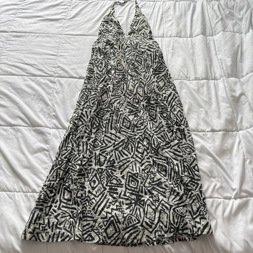 Billabong Maxi Dress Lets Get Away Batik Womens Small 100% Cotton Boho Hippie